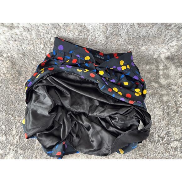 Modcloth Sz 4 Cherry Print Pleated Midi Skirt Retro Pin-Up Rockabilly - Picture 7 of 10